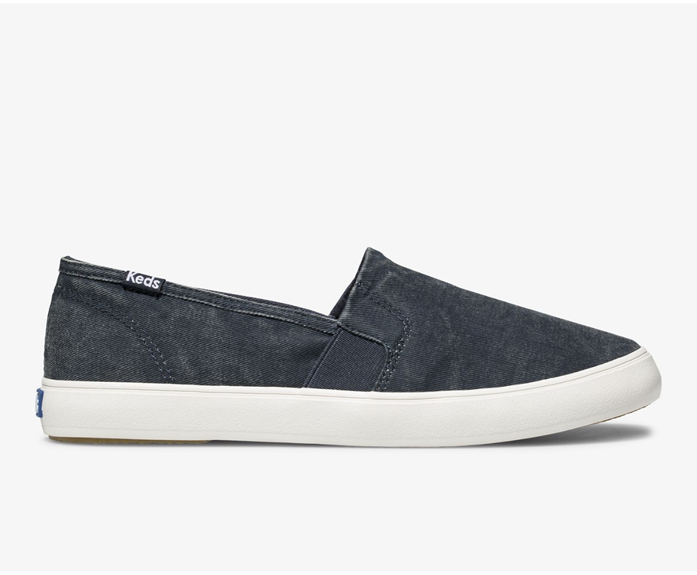 Slip Ons Keds Femme Bleu Marine - Clipper Washed Solids - 328-LMEUTZ